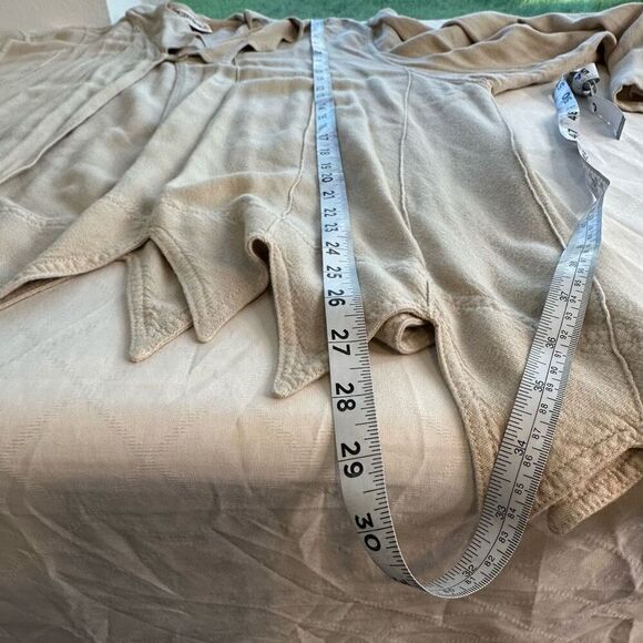 Vintage Desert Design Tan Asymmetric Hem Cardigan Womens Medium Boho Lagenlook - Picture 10 of 12